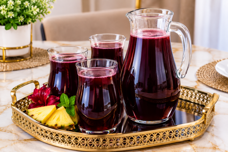 Healthy Homemade Nigerian Zobo Drink Recipe with Pineapple, Ginger and Cloves